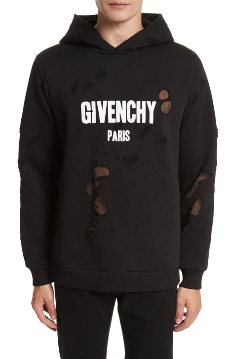 givenchy distressed hoodie|givenchy distressed layered hoodie.